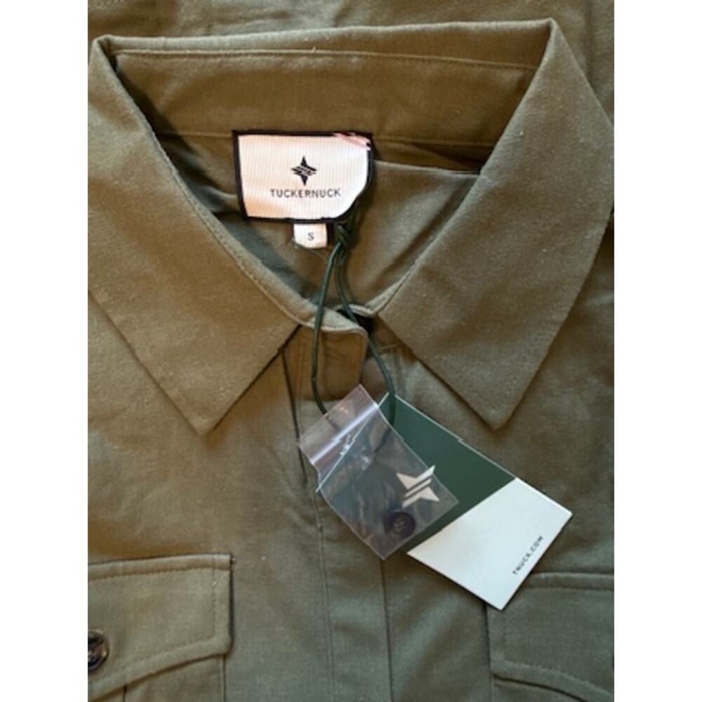 tuckernuck olive steele button up collared shirt women size small - Picture 8 of 10